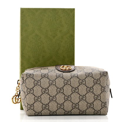 Gucci Soft GG Supreme Monogram Calfskin Medium Ophidia Cosmetic Case Beige Ebony New Acero 7 of 7