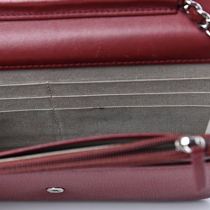 Chanel Caviar Timeless CC Wallet on Chain WOC Dark Red 13 of 16