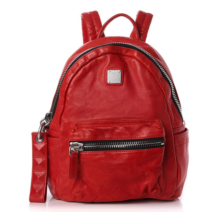 MCM Lambskin Tumbler Backpack Red 1 of 16