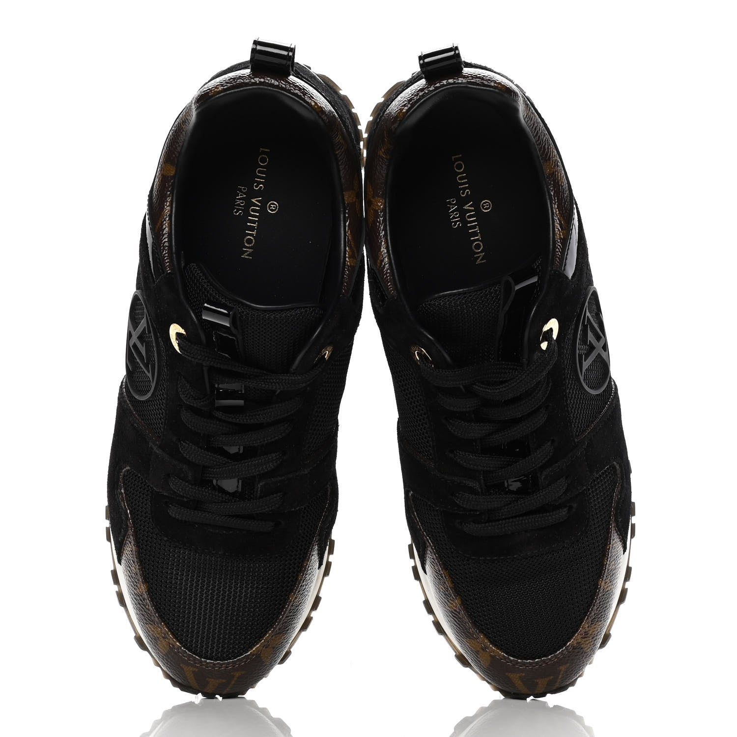 Louis Vuitton Suede Monogram Run Away Sneakers 37 Black 5 of 11