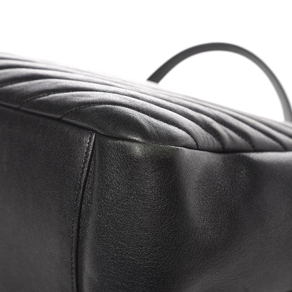 Saint Laurent Sheepskin Matelasse Chevron Large Monogram Shopping Bag Black 9 of 11