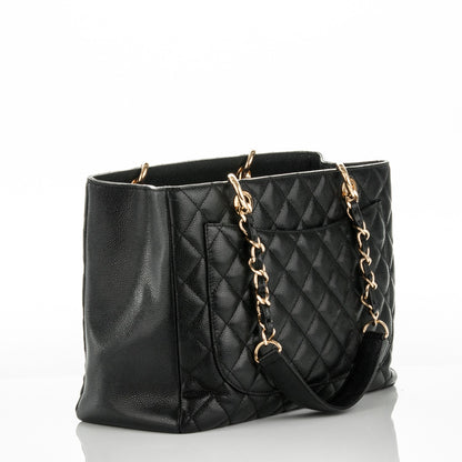 Chanel Caviar Quilted Grand Shopping Tote GST Black 3 of 7