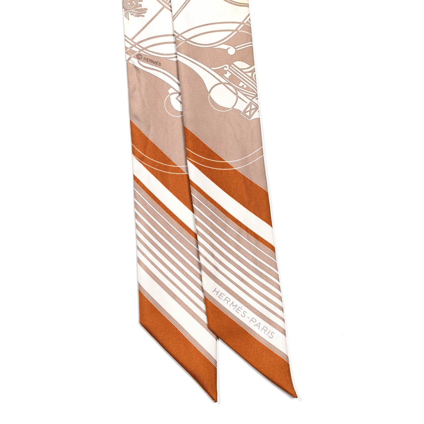 Silk Ex-Libris Twilly Beige White Caramel