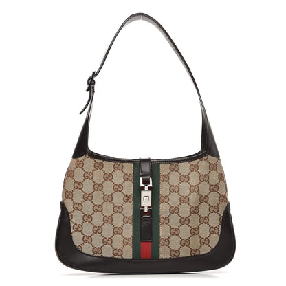 Gucci Monogram Web Small Jackie O Hobo Dark Brown 1 of 15