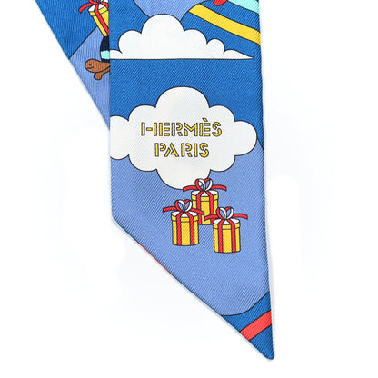 Hermes Silk Carres Volants Twilly Bleu Jaune Vif Multicolor 2 of 5