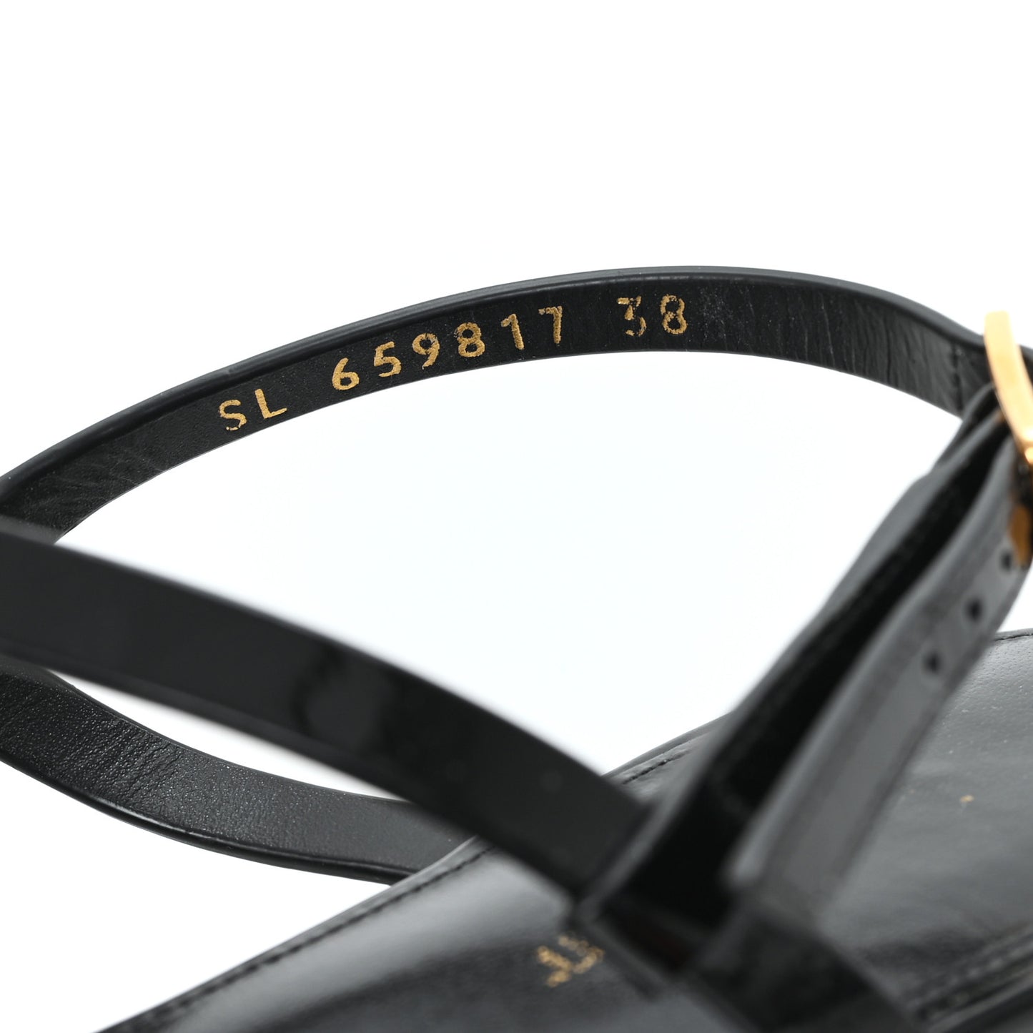 Patent Calfskin Cassandra Monogram Sandals 38 Black