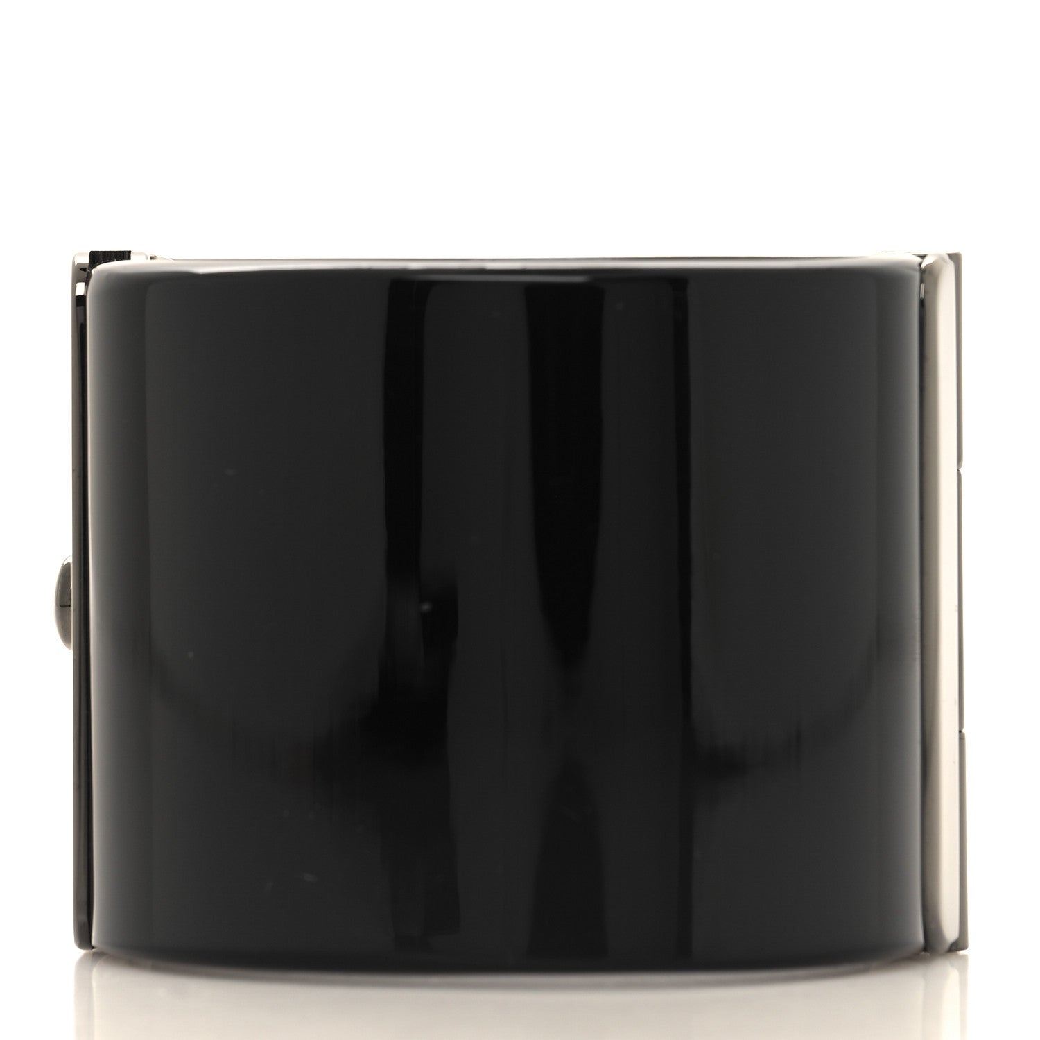 Chanel Resin CC Cuff Bracelet Black Silver 3 of 4