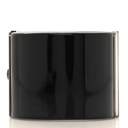Chanel Resin CC Cuff Bracelet Black Silver 3 of 4