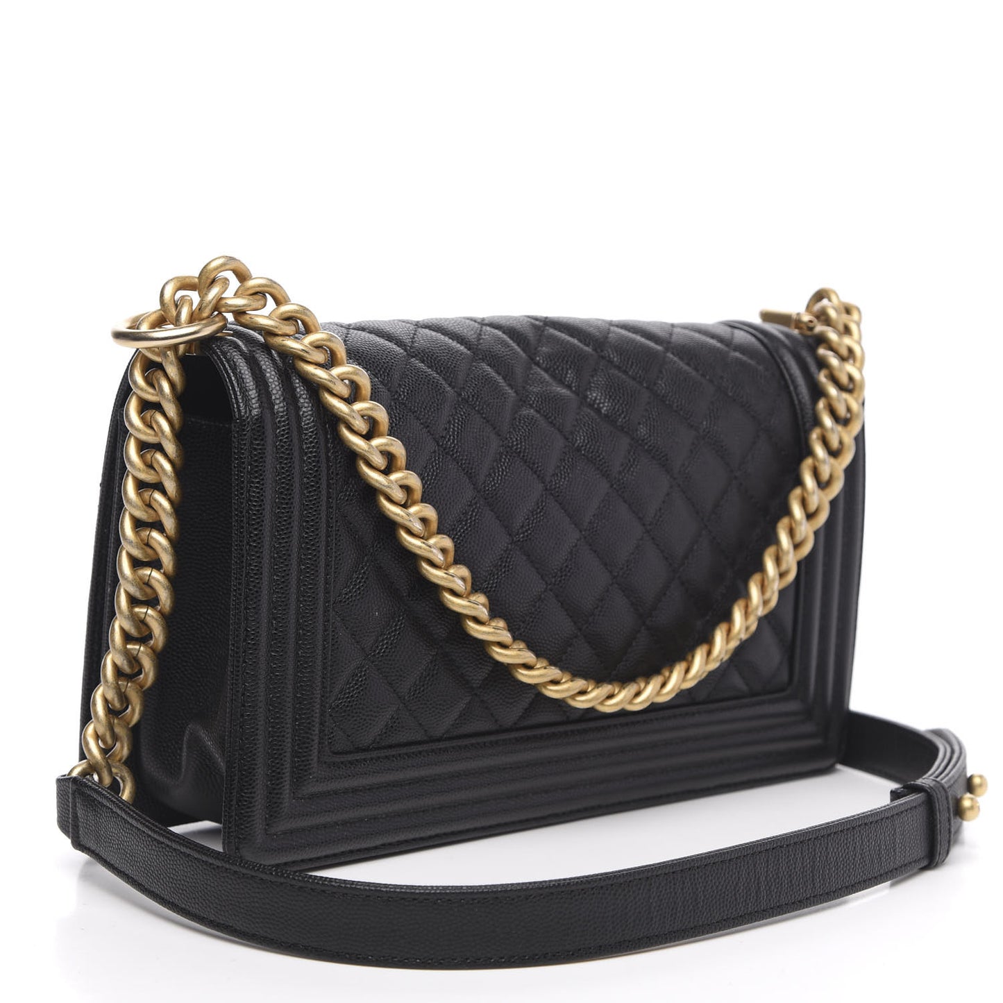 Caviar Quilted Medium Boy Flap Black