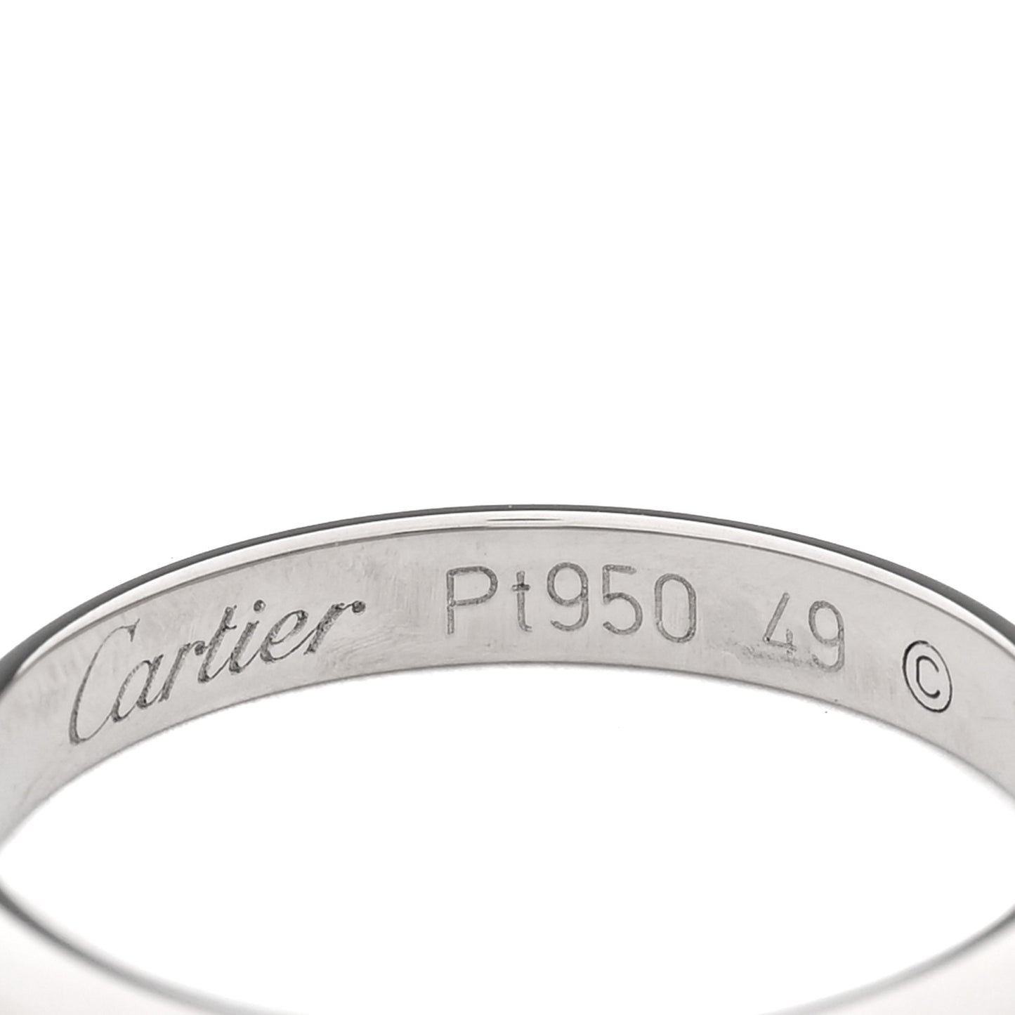 Platinum 2.5mm 1895 Wedding Band Ring 49 4.75