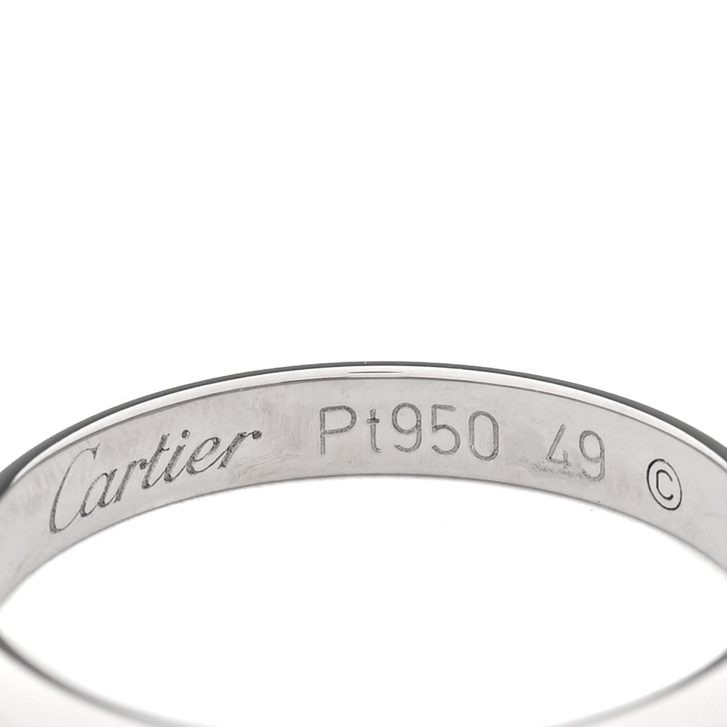 Cartier Platinum 2.5mm 1895 Wedding Band Ring 49 4.75 4 of 5