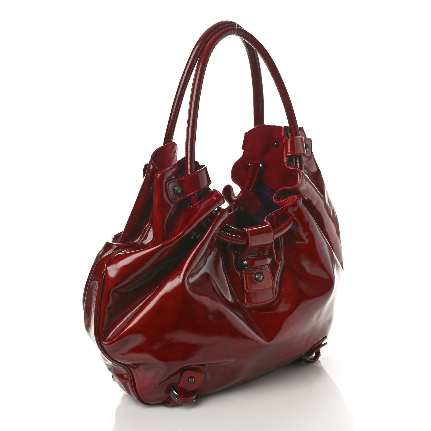 Salvatore Ferragamo Patent Celtico Hobo Red 3 of 11