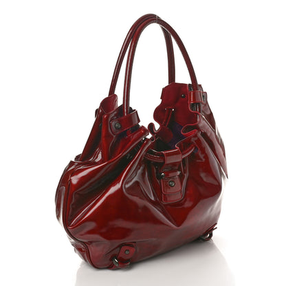Salvatore Ferragamo Patent Celtico Hobo Red 3 of 11