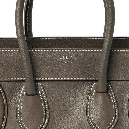 Celine Drummed Calfskin Micro Luggage Souris 8 of 10