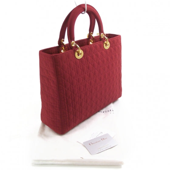 Nylon Cannage Large Lady Dior Red