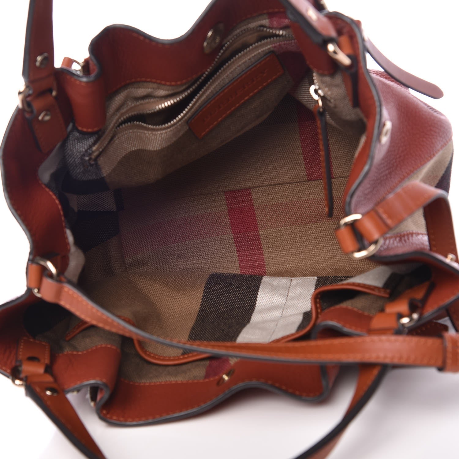 Burberry Grainy Calfskin House Check Small Maidstone Burnt Sienna 5 of 10