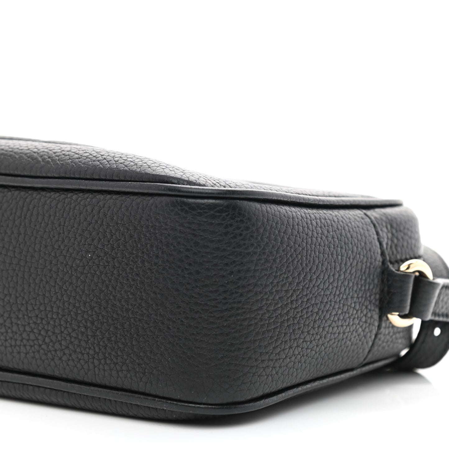 Pebbled Calfskin Small Soho Disco Bag Black