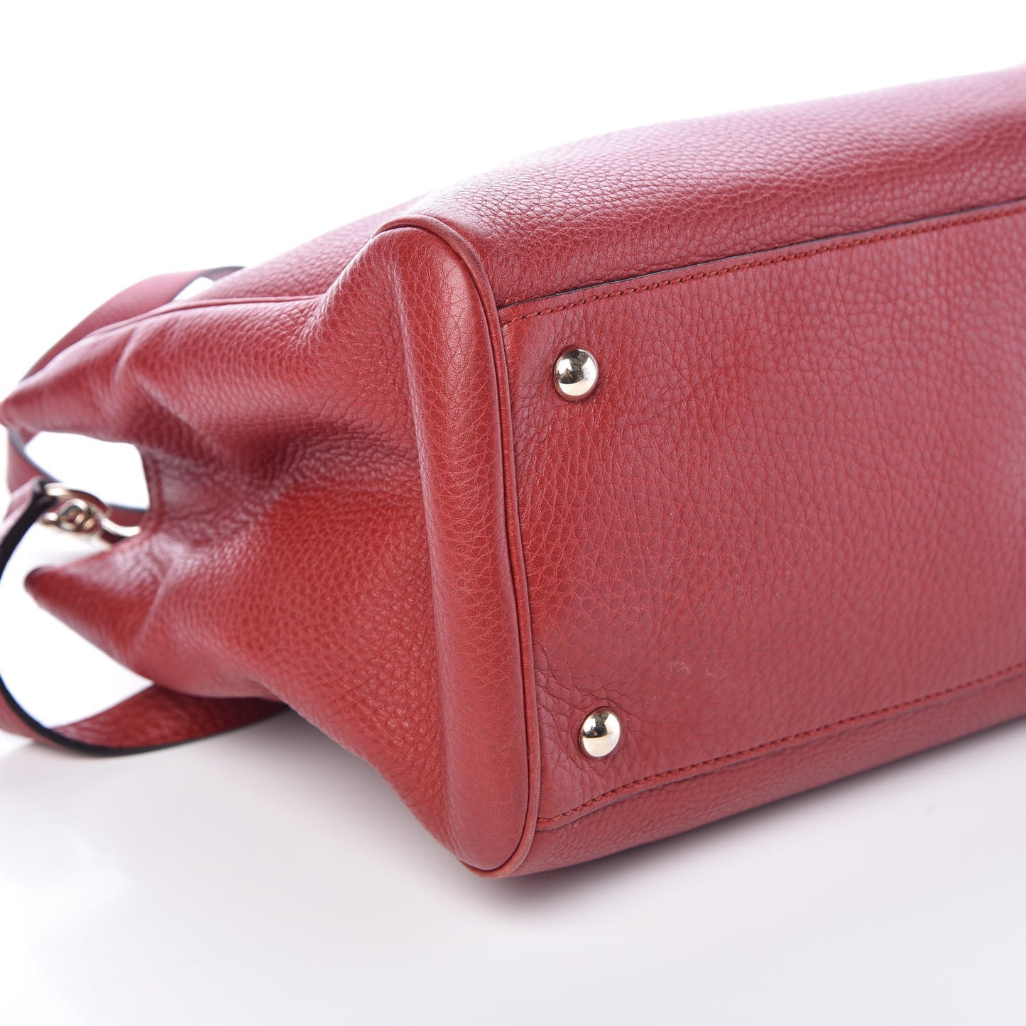 Pebbled Calfskin Medium Bamboo Shopper Tote Red
