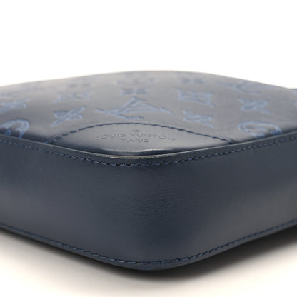 Louis Vuitton Calfskin Monogram Shadow Duo Messenger Navy Blue 9 of 12
