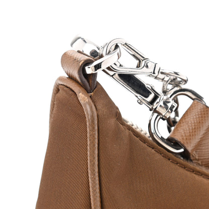 Prada Tessuto Nylon Saffiano Re-Edition 2005 Shoulder Bag Cacao 14 of 16