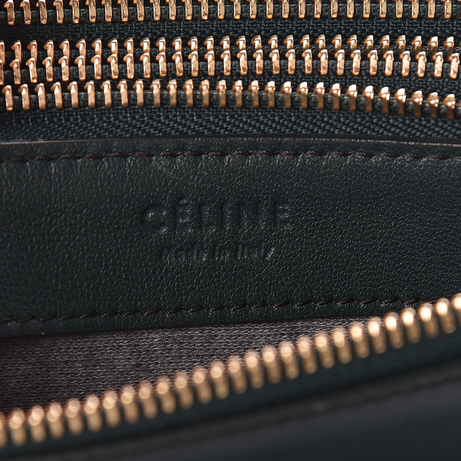 Celine Lambskin Small Trio Crossbody Bag Dark Green 8 of 11
