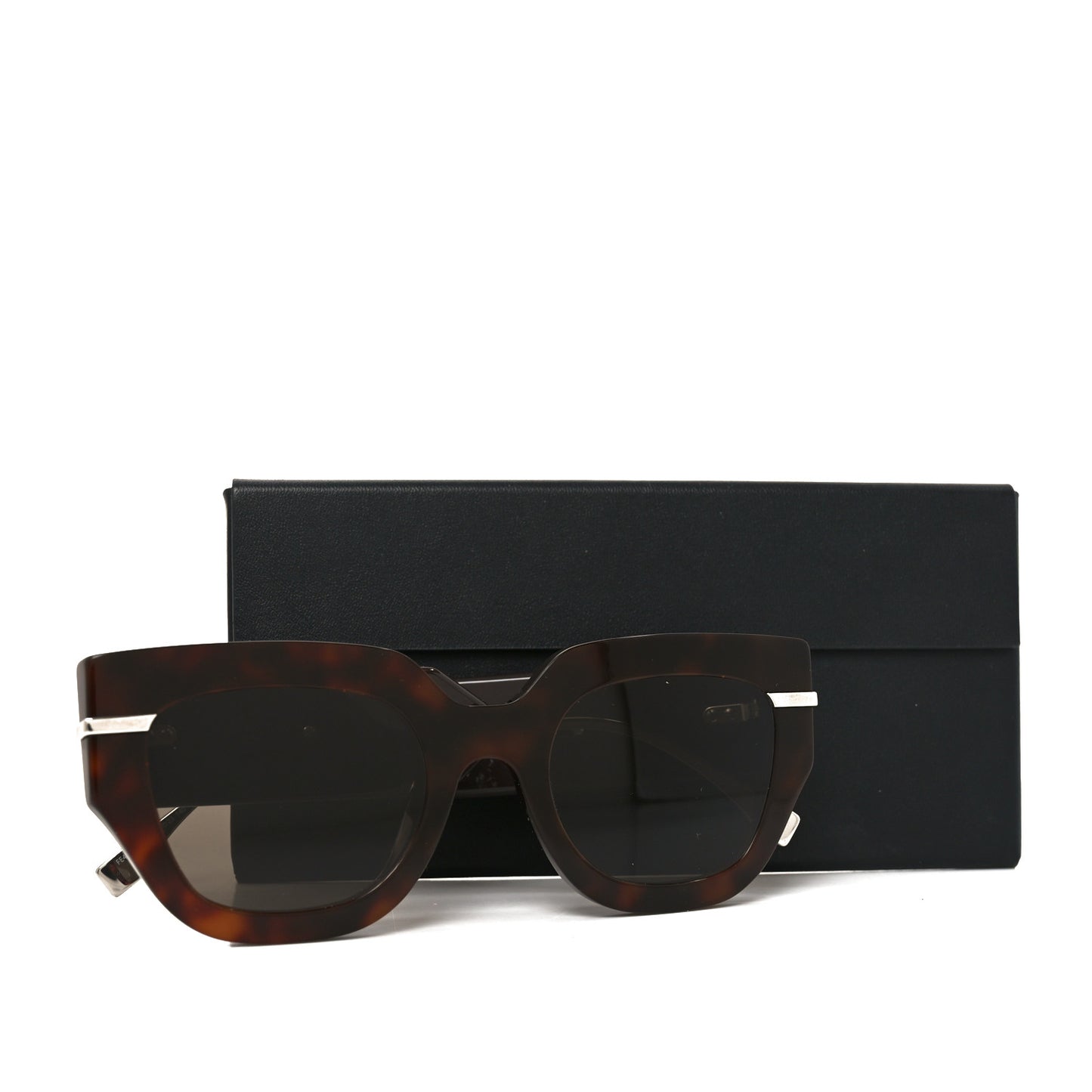 Acetate Metal Fendigraphy Square Cat Eye Sunglasses FE 40097I Tortoise