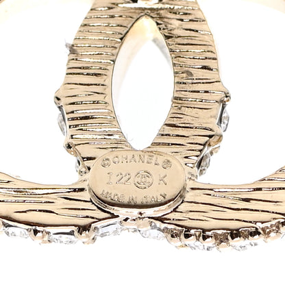 Chanel Crystal Metal CC Earrings Gold 4 of 5