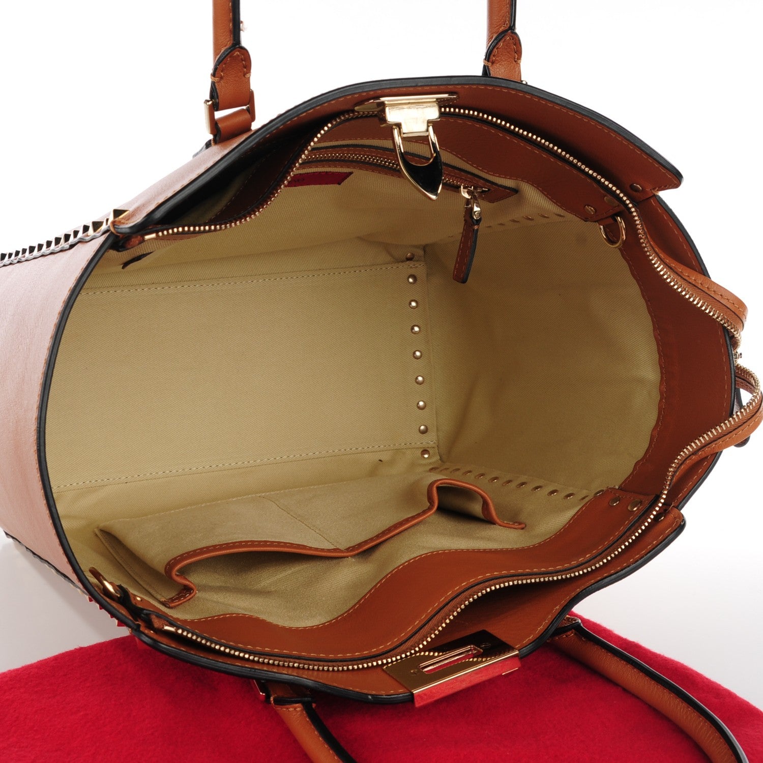 Valentino Garavani Vitello Rockstud Double Handle Tote Light Cuir 5 of 7