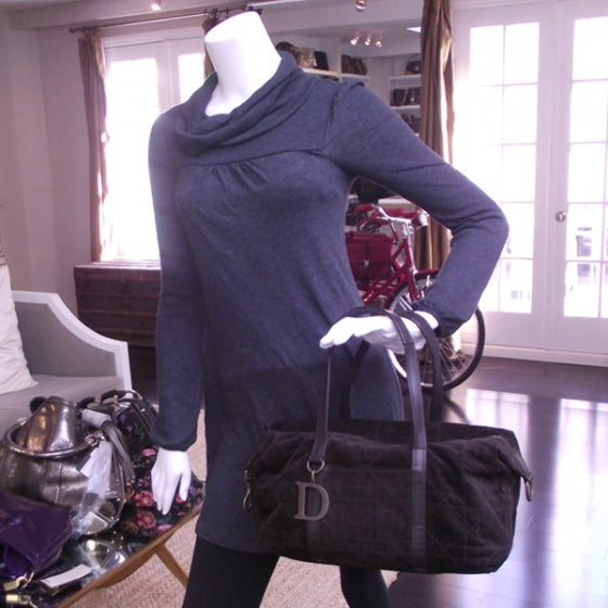Suede Cannage Bag Brown