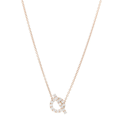 Hermes 18K Rose Gold Diamond Finesse Pendant Necklace 1 of 6