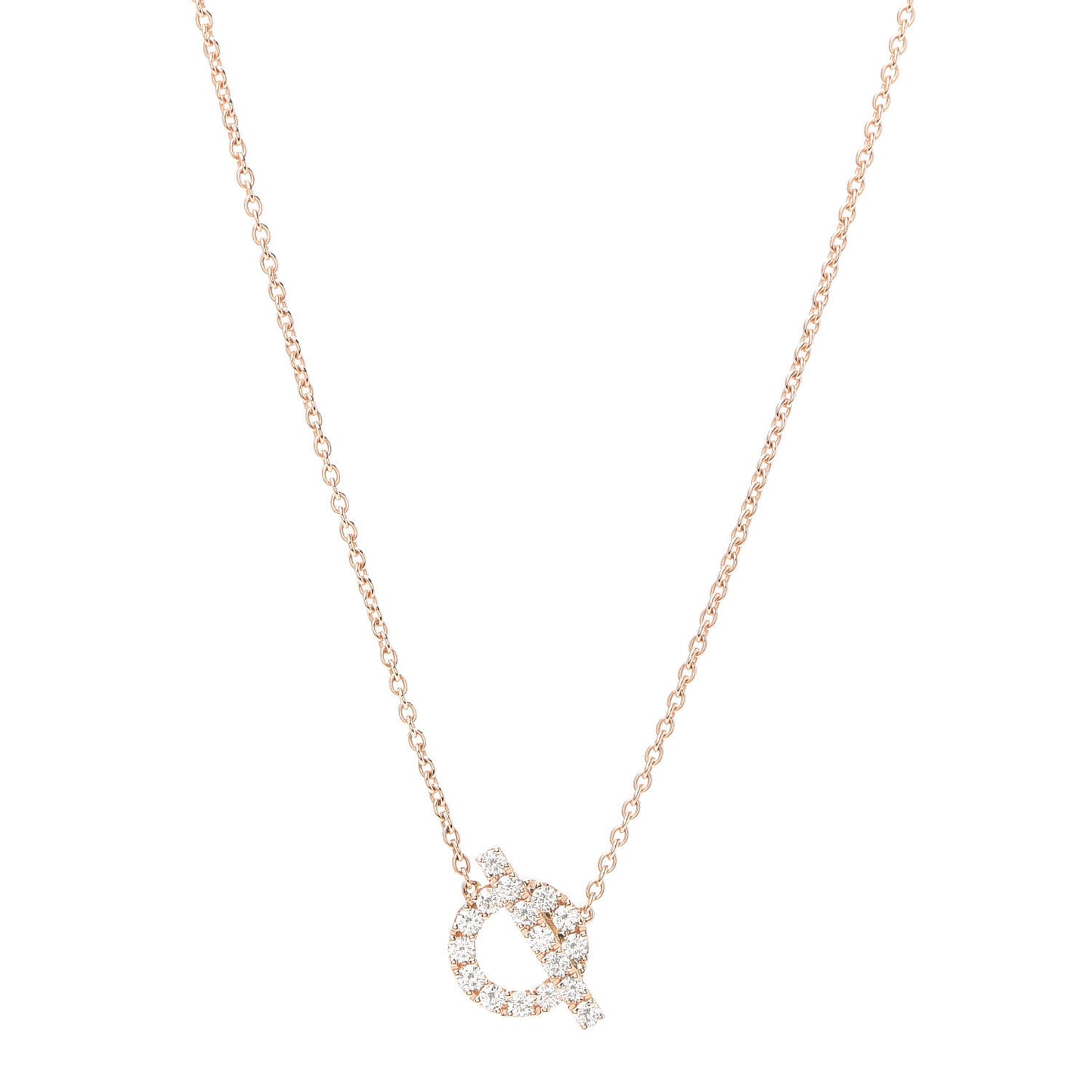 18K Rose Gold Diamond Finesse Pendant Necklace