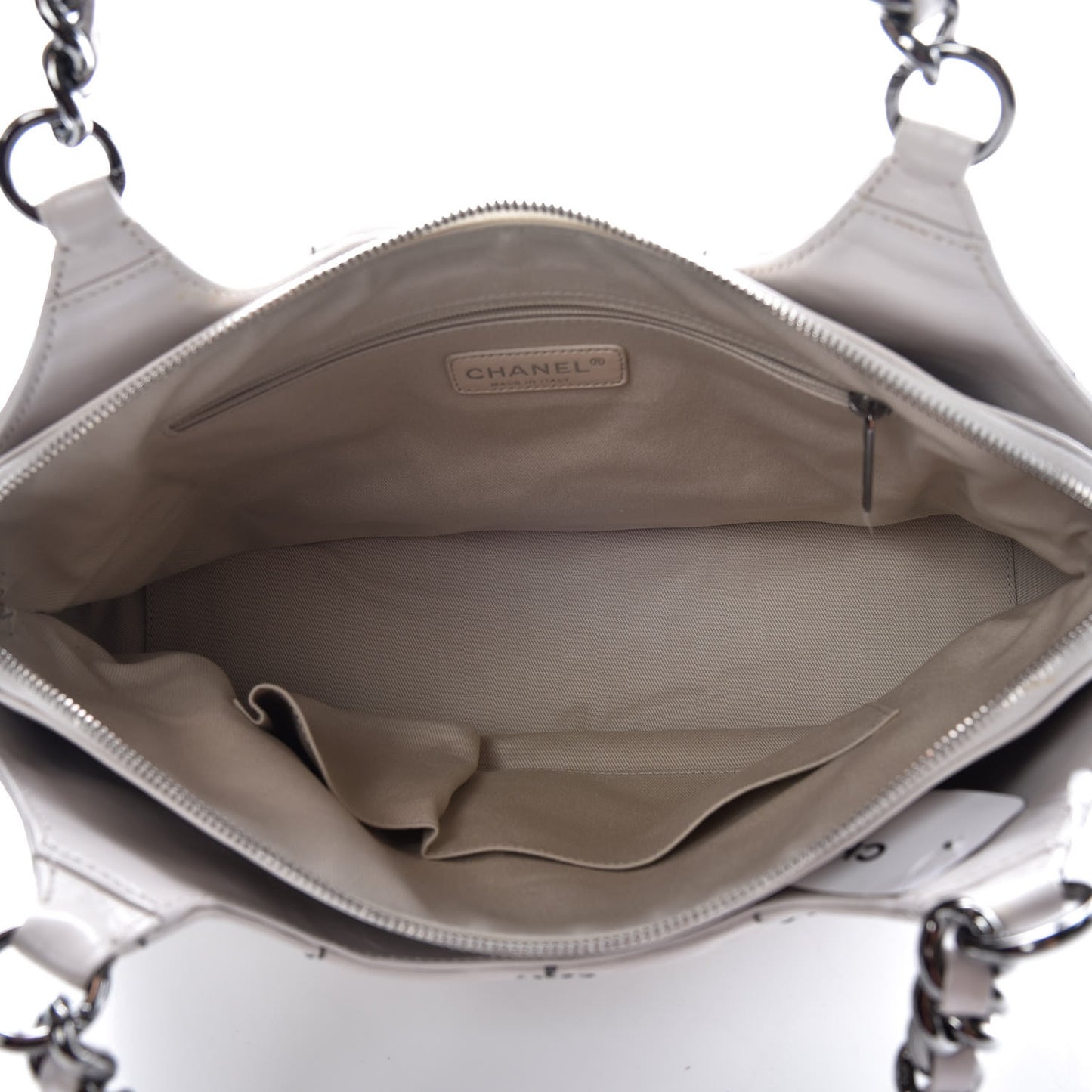 Glazed Goatskin Double Contrast Stitch Hobo Dark White