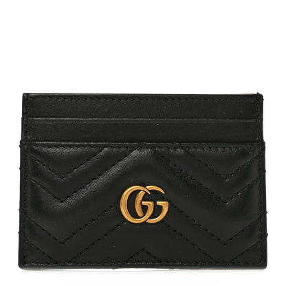 Gucci Calfskin Matelasse GG Marmont Card Holder Black 1 of 8
