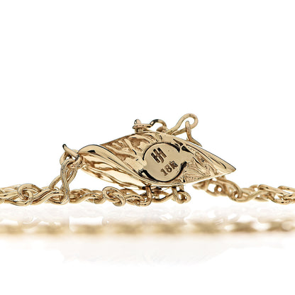 John Hardy 18K Yellow Gold Diamond Classic Chain Wave Hammered Pull Through Bracelet 3 of 4