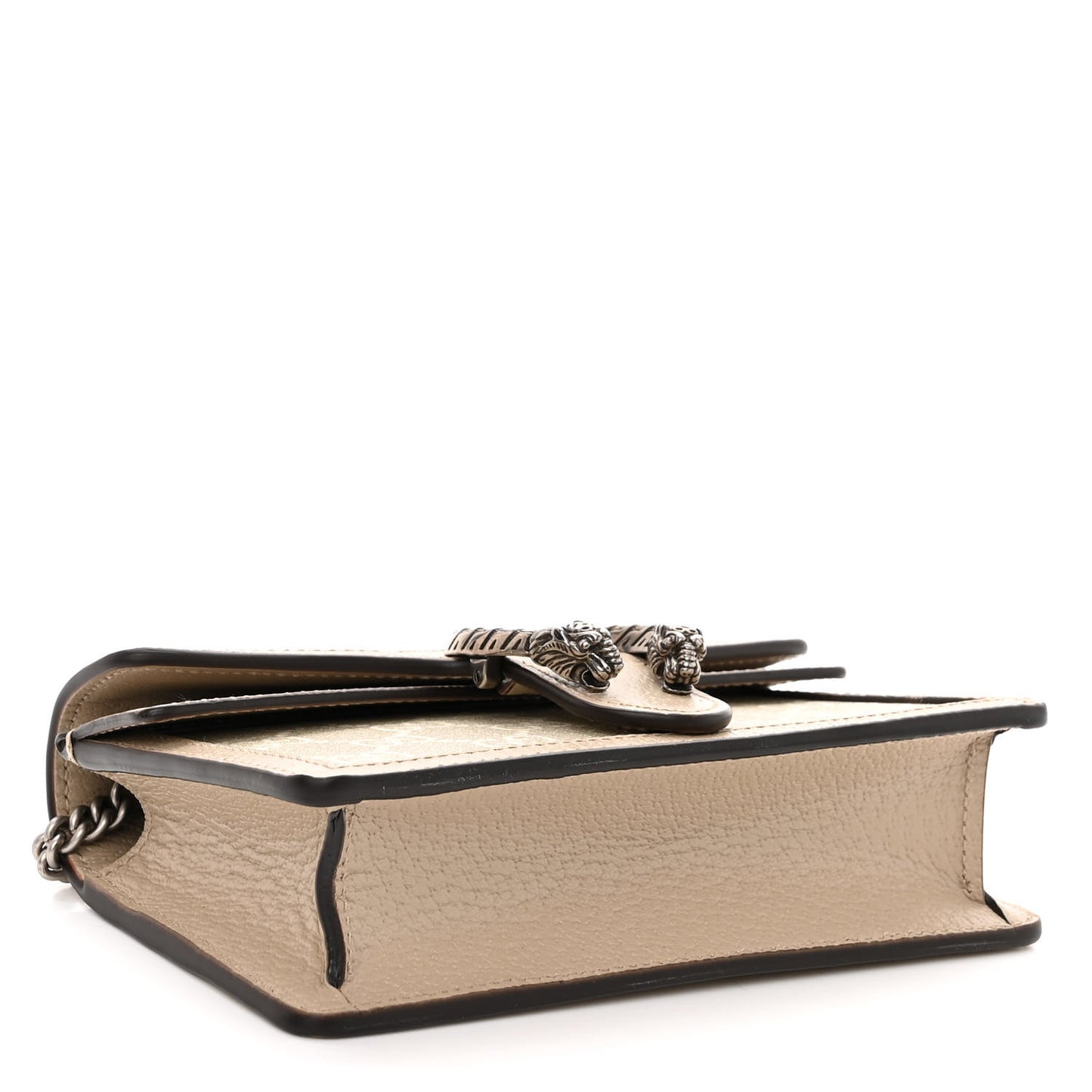 GG Supreme Monogram Textured Dollar Calfskin Super Mini Dionysus Shoulder Bag Beige Mystic White Oatmeal