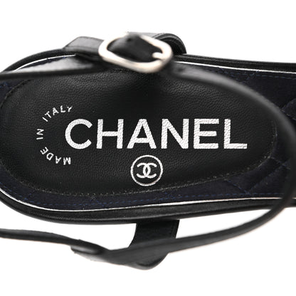Chanel Lambskin CC Moonlight Strappy Sandals 39.5 Black 8 of 8