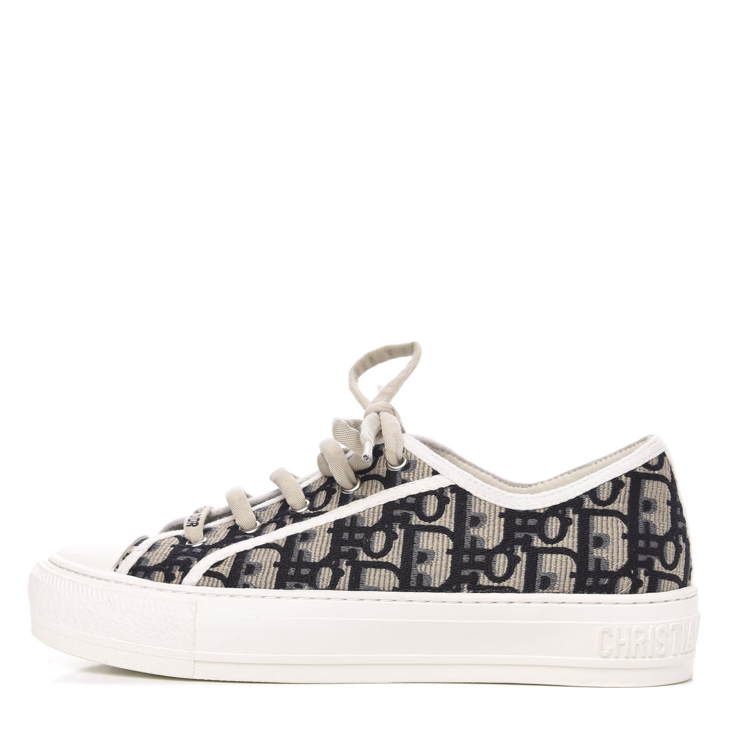 Canvas Oblique Walk'N'Dior Low Top Sneakers 38 Deep Blue