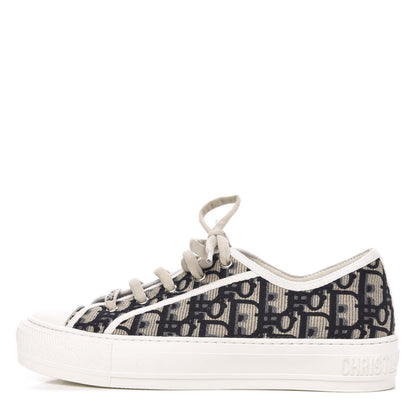 Christian Dior Canvas Oblique Walk'N'Dior Low Top Sneakers 38 Deep Blue 1 of 8
