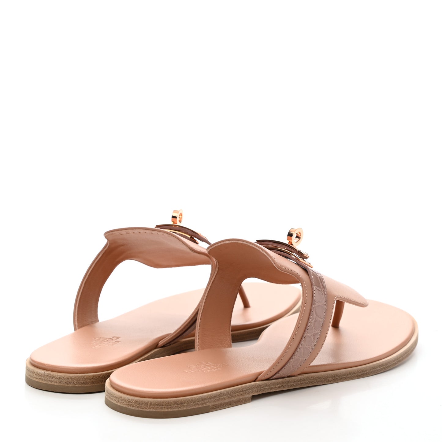 Calfskin Alligator Womens Elixir Sandals 38 Beige Macrame