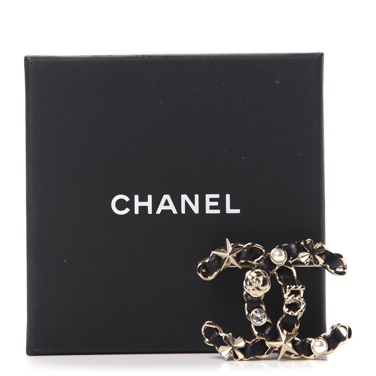 Lambskin Pearl Strass Sergeant Brooch Gold