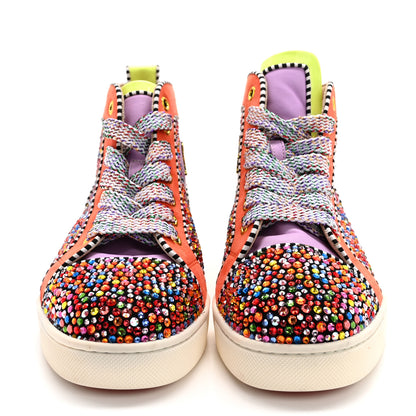 Christian Louboutin Patent Suede Crystal Embellished Orlato Flat Sneakers 35.5 Multicolor 2 of 13