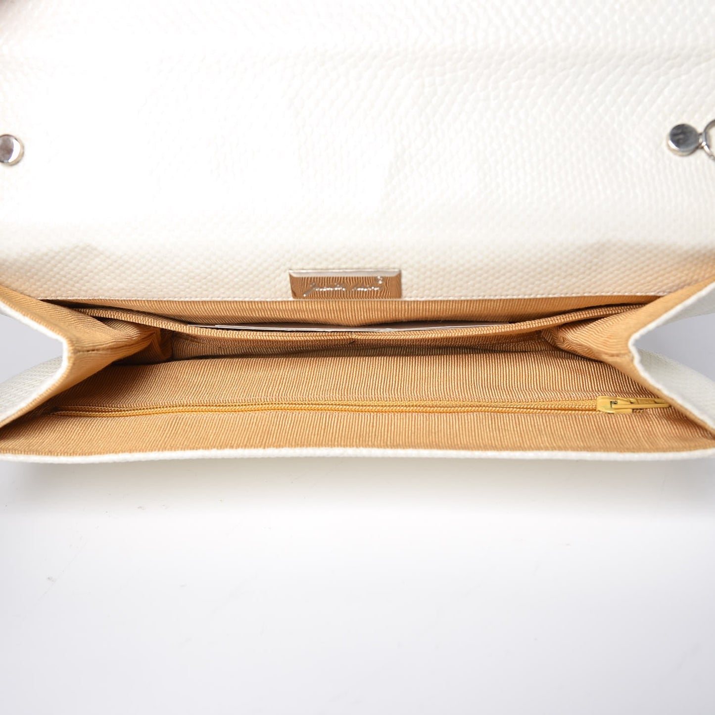 Lizard Crystal Embellished Pleated Evening Bag White