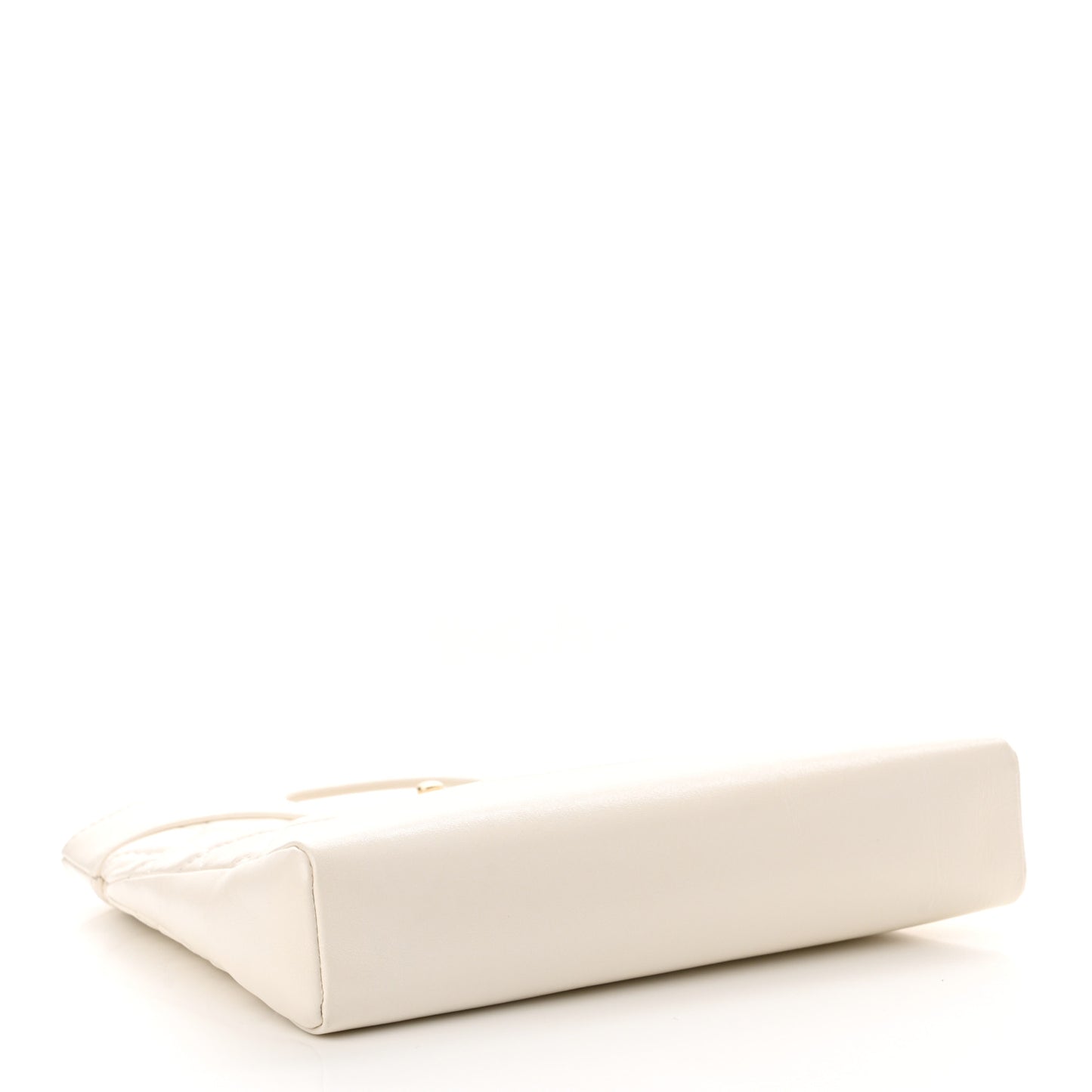 Shiny Lambskin Quilted Mini 31 Shopping Bag White