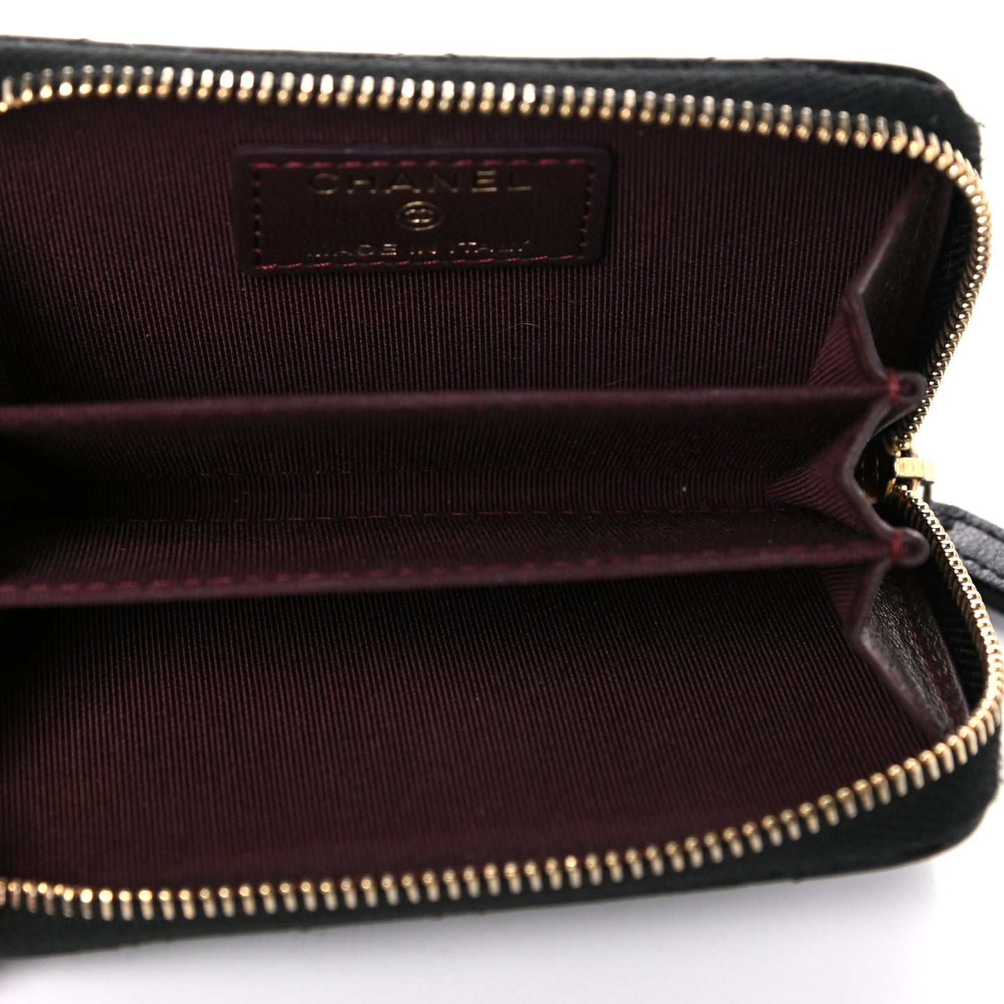 Lambskin Quilted Zip Coin Purse Black