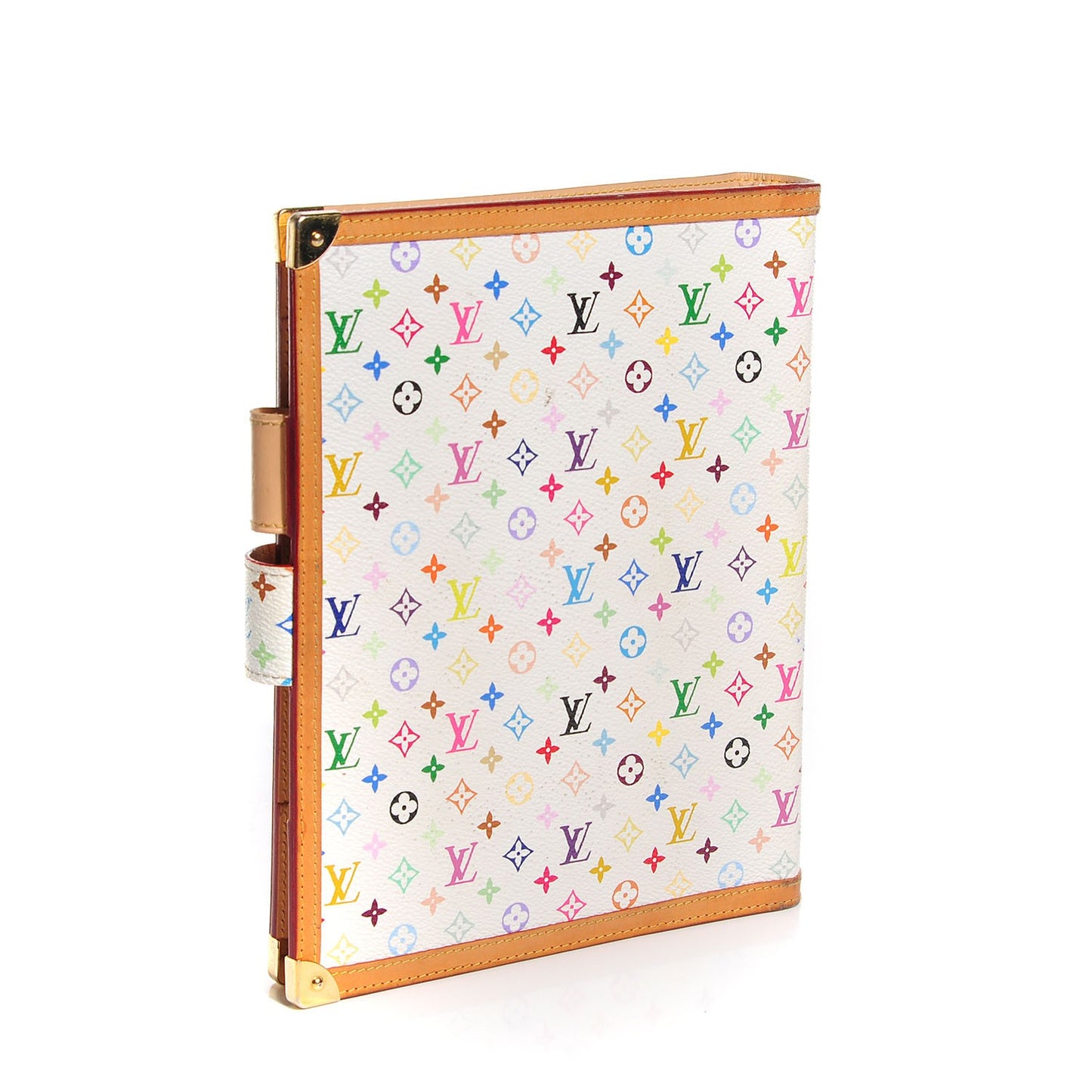 Monogram Multicolor Large Ring Agenda Cover White
