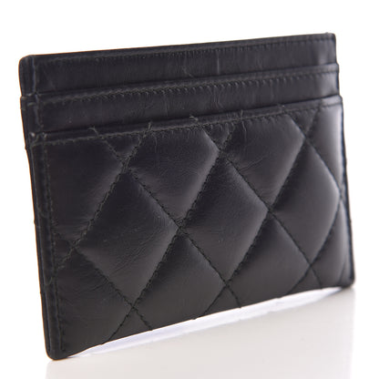 Chanel Aged Calfskin Quilted Lucky Charms Reissue Card Holder Black 3 of 11