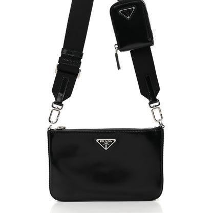 Prada Spazzolato Pocket Pouch Shoulder Bag Black 7 of 12