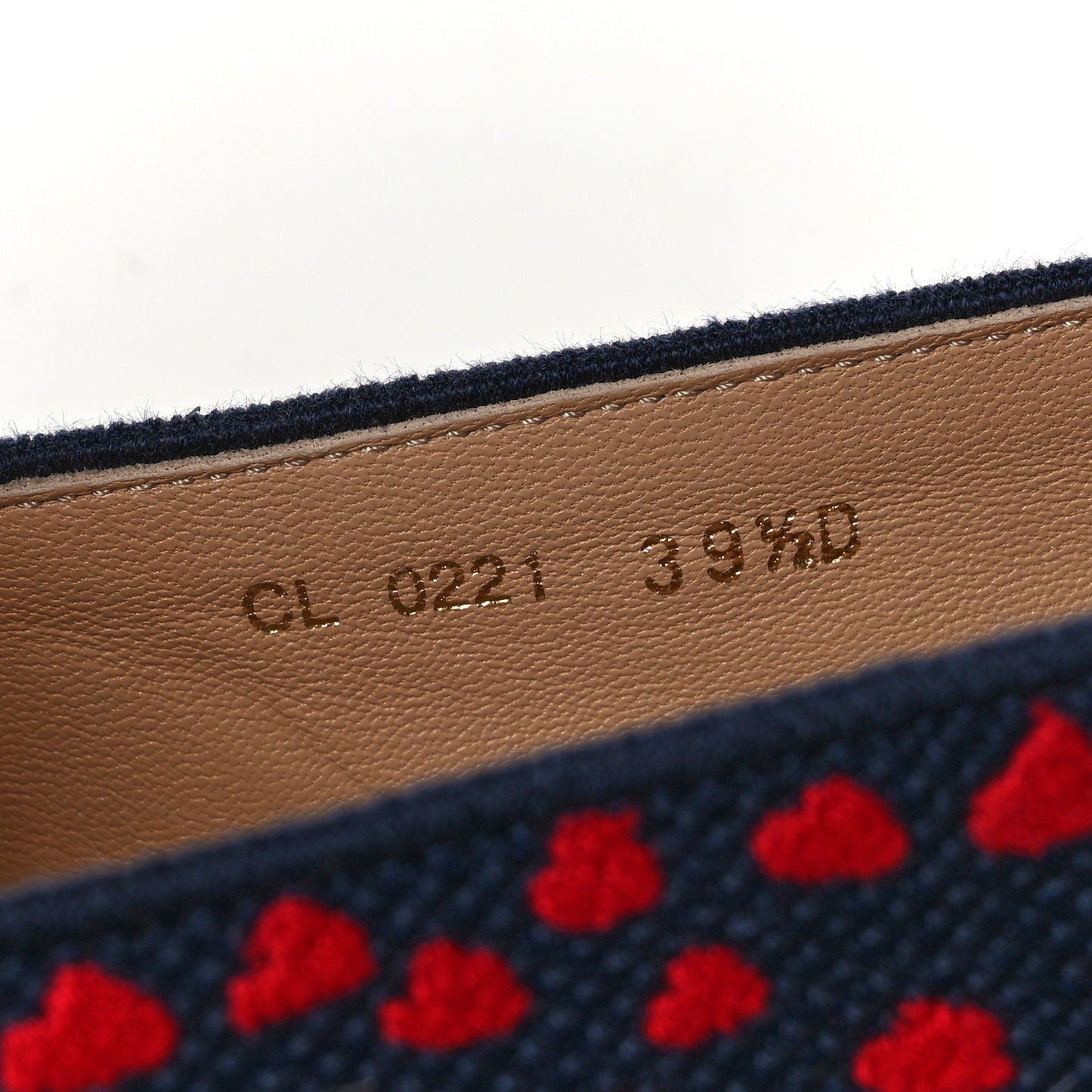 Cotton Embroidered Hearts Granville Espadrille 39.5 Blue Red