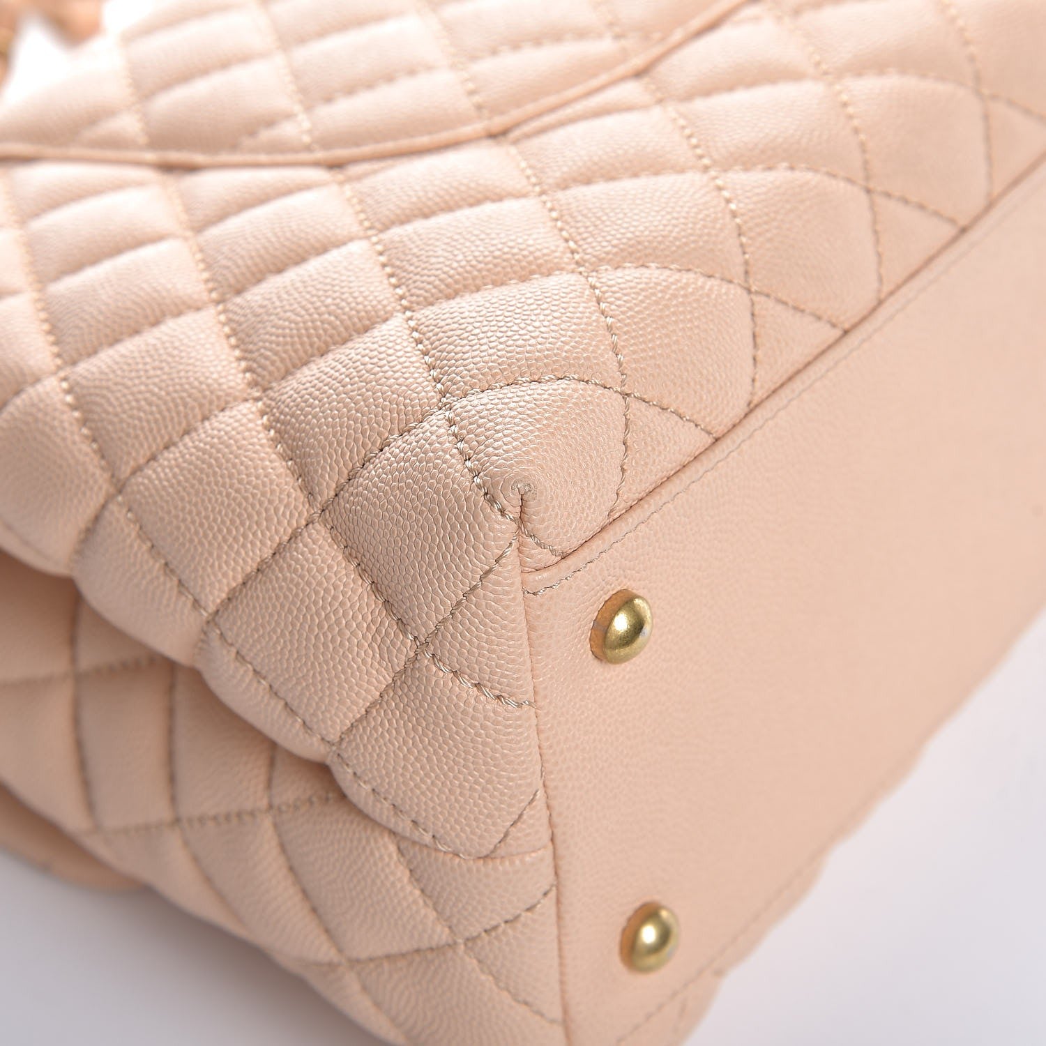 Chanel Caviar Quilted Medium Coco Handle Flap Light Beige 10 of 11