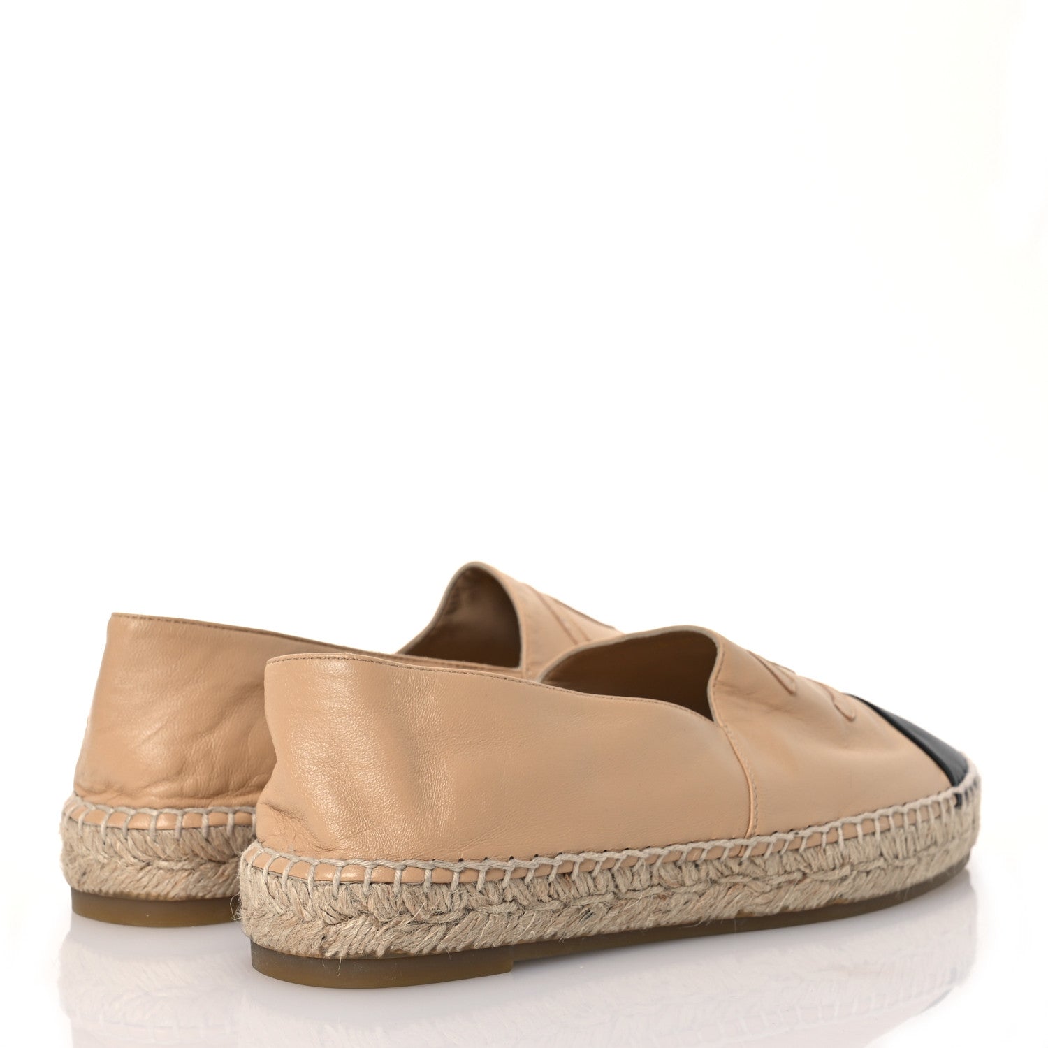 Chanel Lambskin CC Espadrilles 40 Beige Black 4 of 15